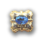 B2805 14K SW BLUE TOPAZ SLIDE WITH DIAMONDS 
